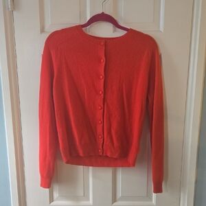NWOT Joie Vibrant Red Button-Up Cashmere Cardigan Size M
